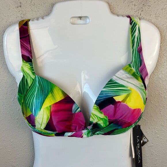 NWT La Blanca Tropical Bikini Top Size 14 - Picture 1 of 4